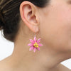 Sylca: Amaya Flower Earrings, Pink