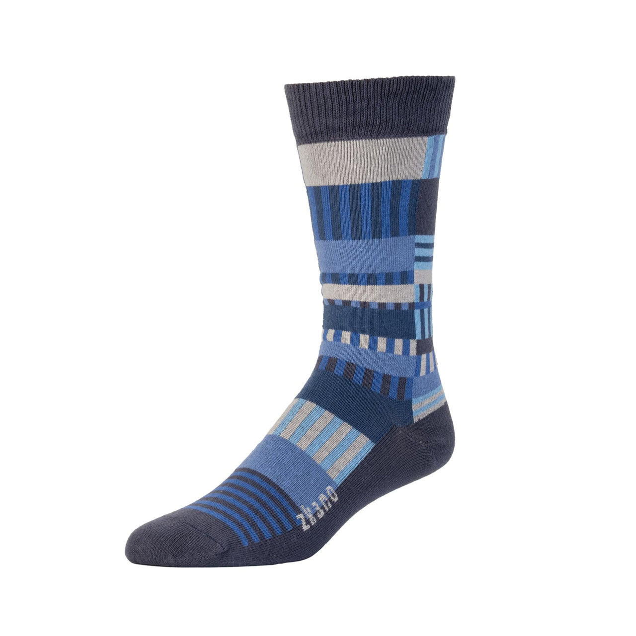 Zkano: Panel Stripe Crew Sock (L)