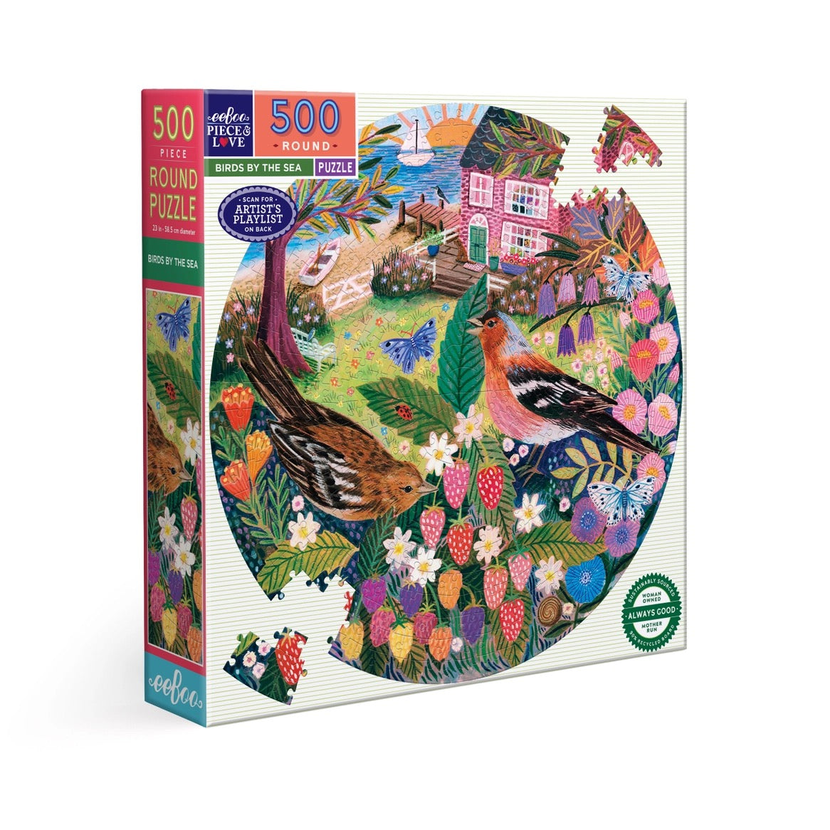 eeBoo: Birds by the Sea 500pc puzzle