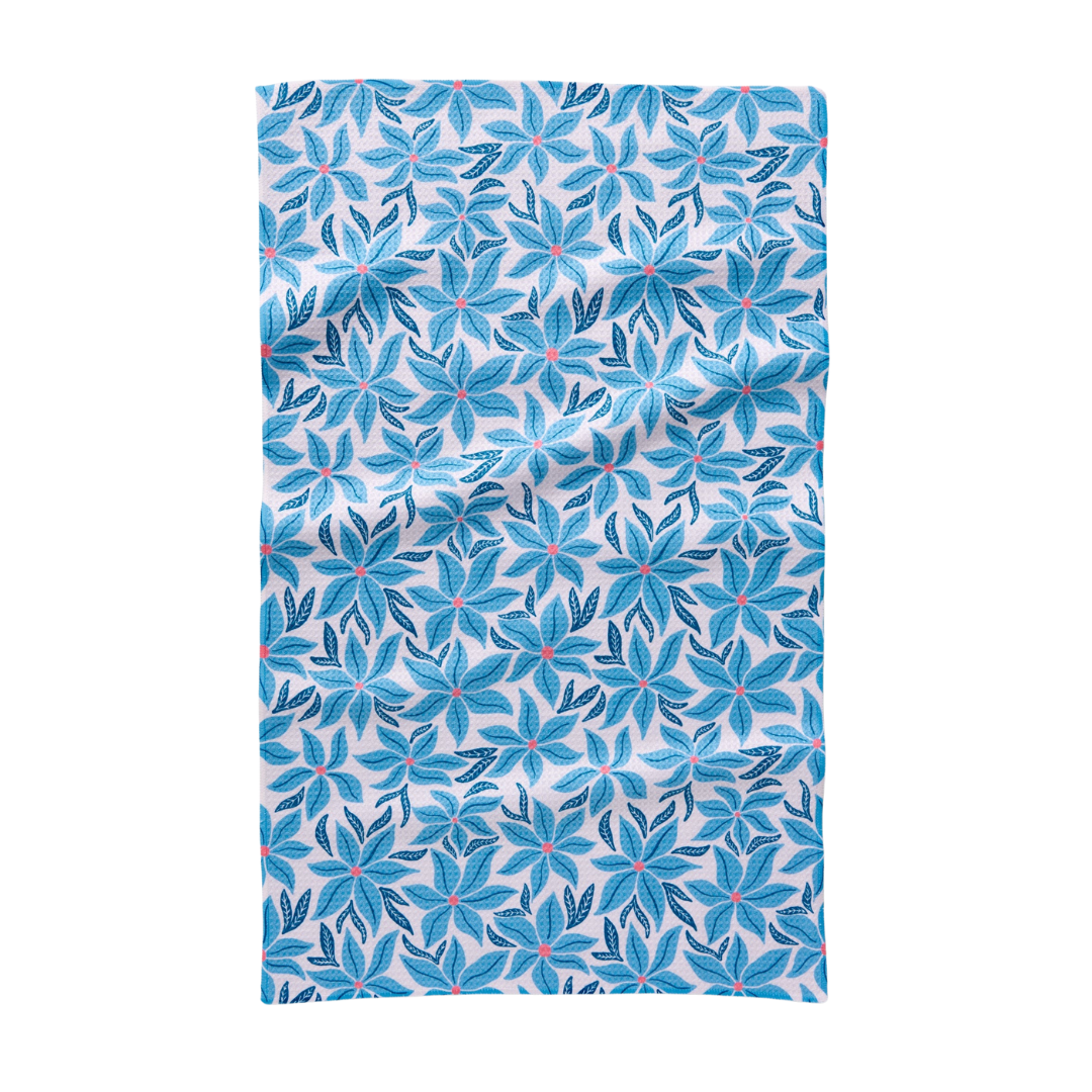 Geometry: Winter Poinsettia Tea Towel