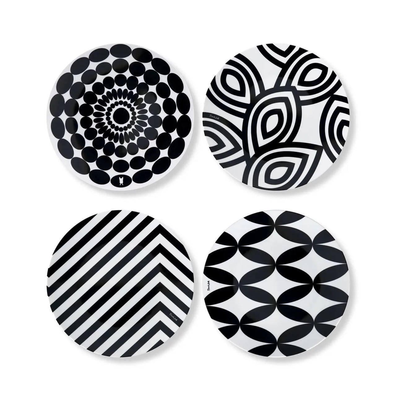 French Bull: Black/White Salad Plate Set of 4