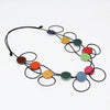 Sylca: Watercolor Waves Leather Loop Necklace