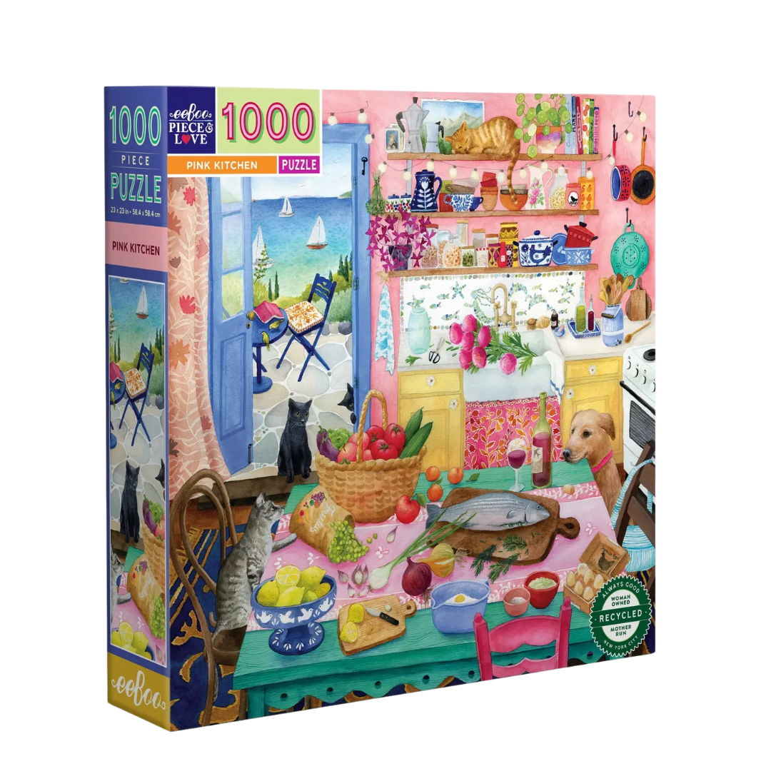 eeBoo: Pink Kitchen 1000pc Puzzle