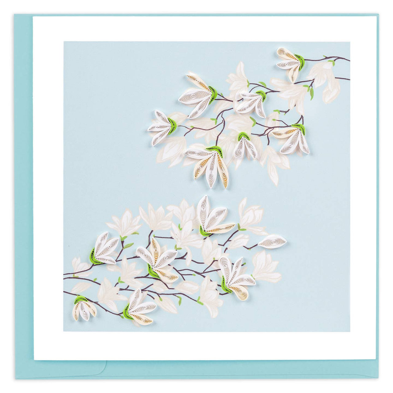 Quilling Card: White Magnolia Branch