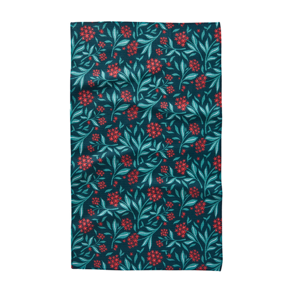 Geometry: Holiday Blooms Tea Towel