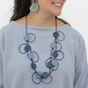 Sylca: Coastal Waves Leather Loop Necklace