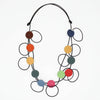 Sylca: Watercolor Waves Leather Loop Necklace
