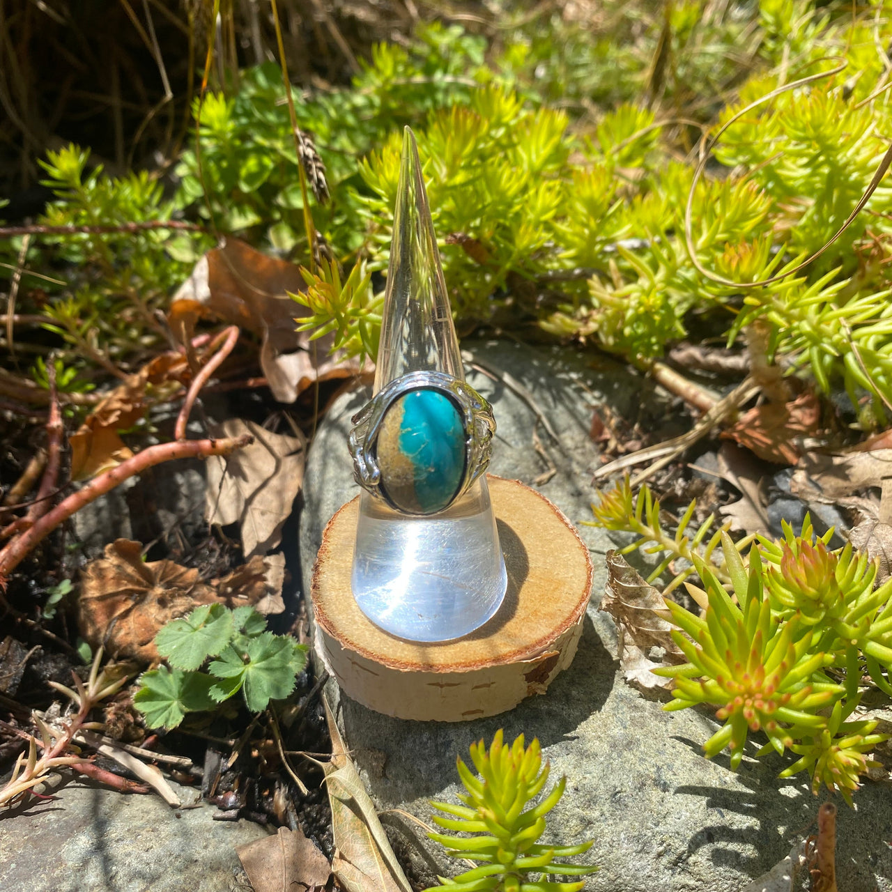 Jolica: Bruge Ring, Turquoise Multi Line, sz 8