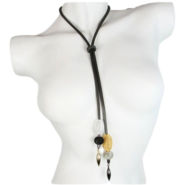 Erica Zap: Mesh Bolo Necklace w/ Mesh Beads