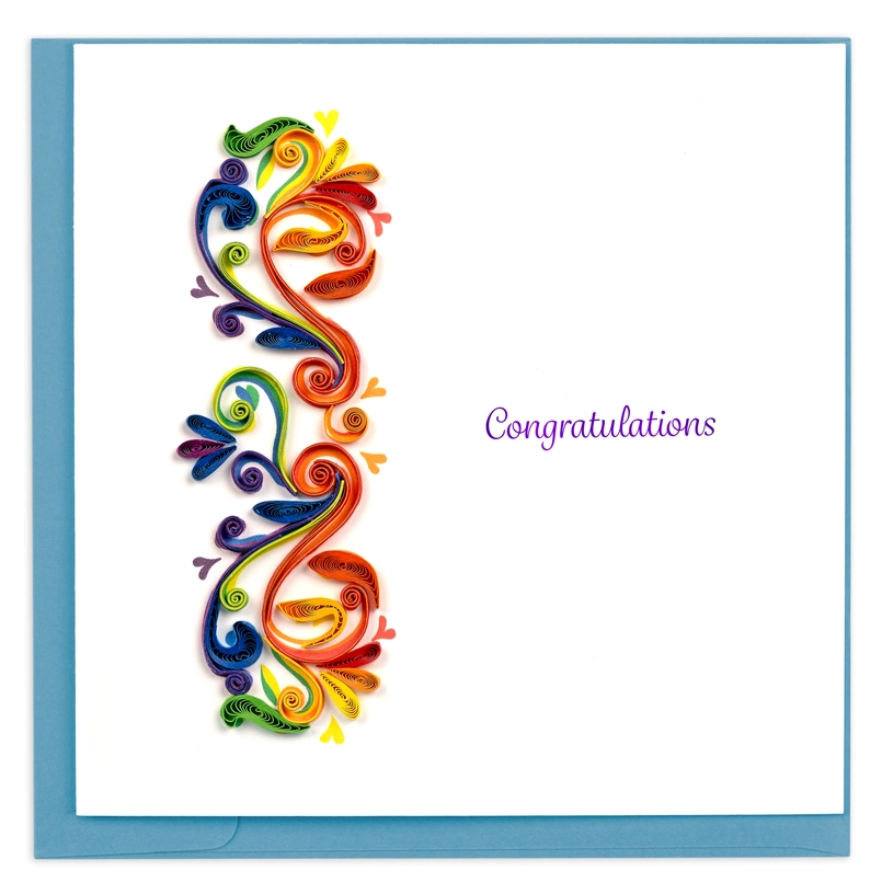 Quilling Card: Rainbow Swirl Congratulations