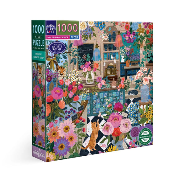 eeBoo: English Flower Shop 1000pc puzzle