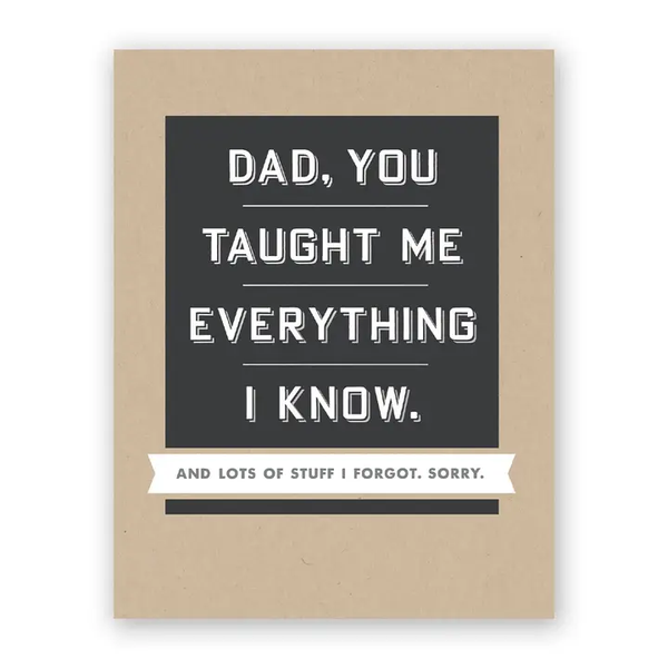 Mincing Mockingbird: Everything I Know Father's Day Card