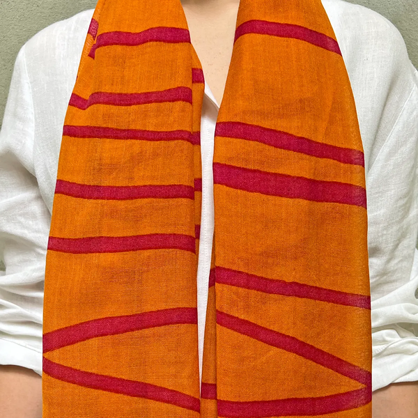 See Design: Wool Scarf, Loopy (melon/pink)