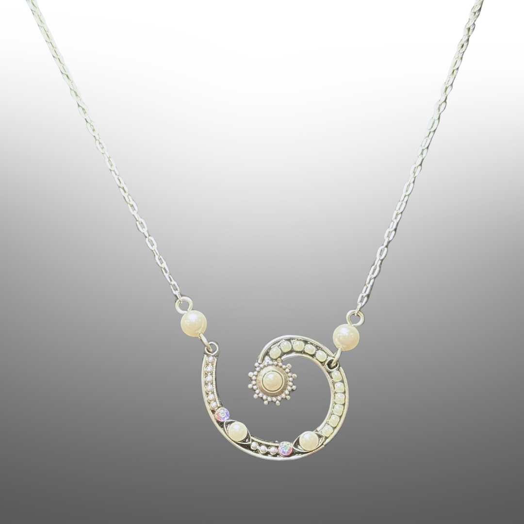 Firefly: Spiral Sunburst White Pearl Pendant (8371)