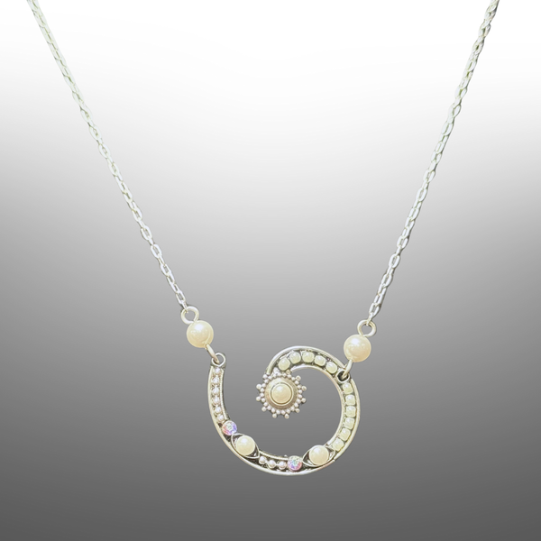 Firefly: Spiral Sunburst White Pearl Pendant (8371)