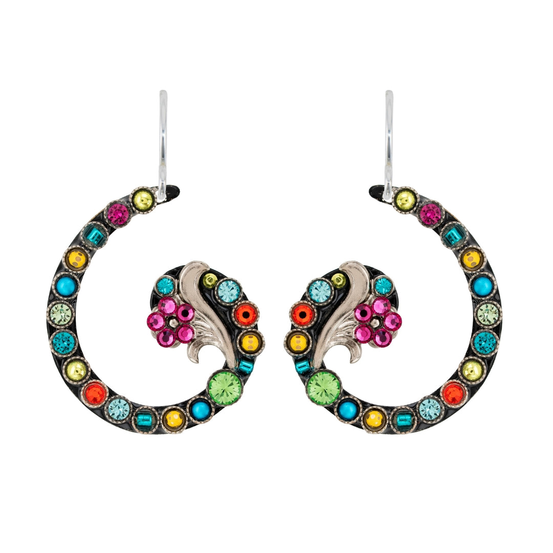 Firefly: Botanical Spiral Flower Earrings (E877)