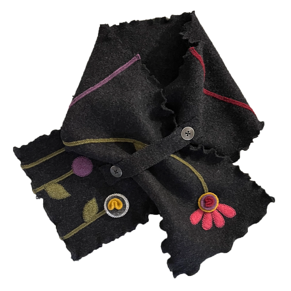 Woolflower: Black Flower Wrap