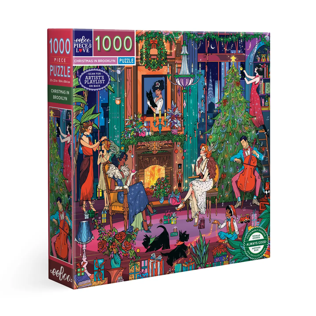 eeBoo: Christmas in Brooklyn 1000pc puzzle