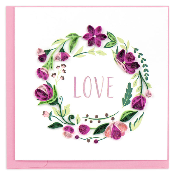 Quilling Card: Floral Love Wreathe