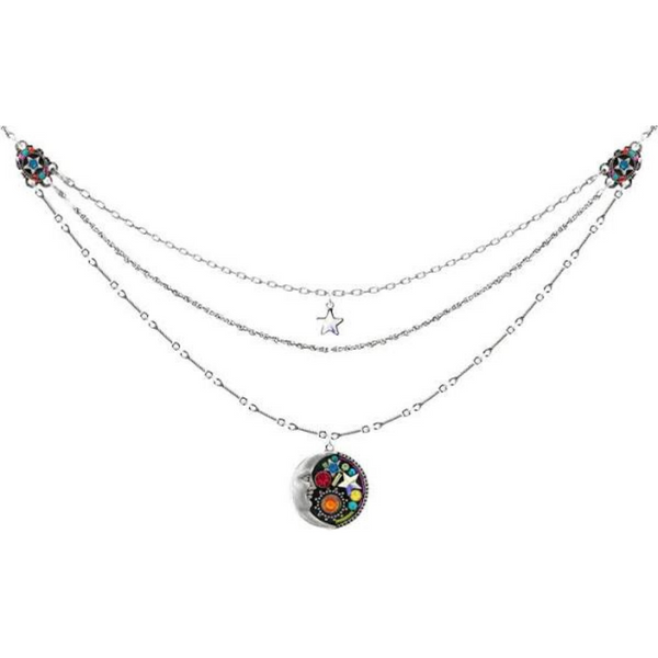 Firefly: Layered Moon Necklace, multicolor (9118)