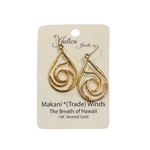 Jolica: Elements Earrings, 22KV  Makani (Wind )S