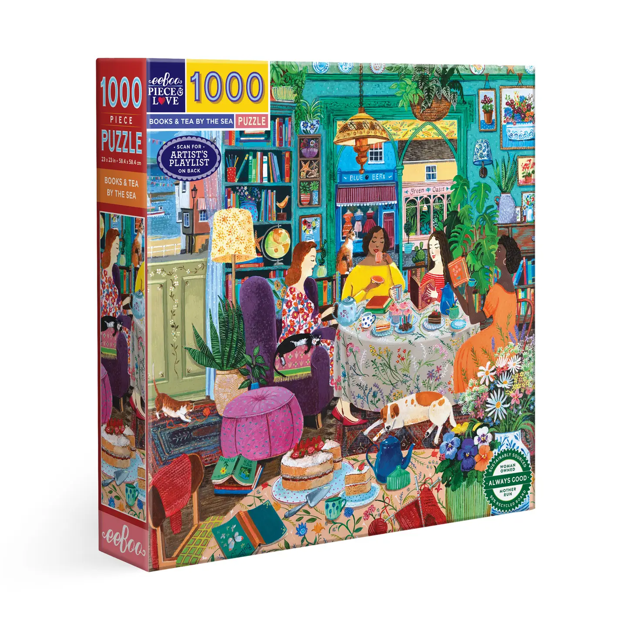 eeBoo: Books & Tea by the Sea 1000pc puzzle