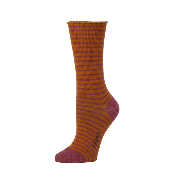 Zkano: Rose Rolltop Crew Sock (M)