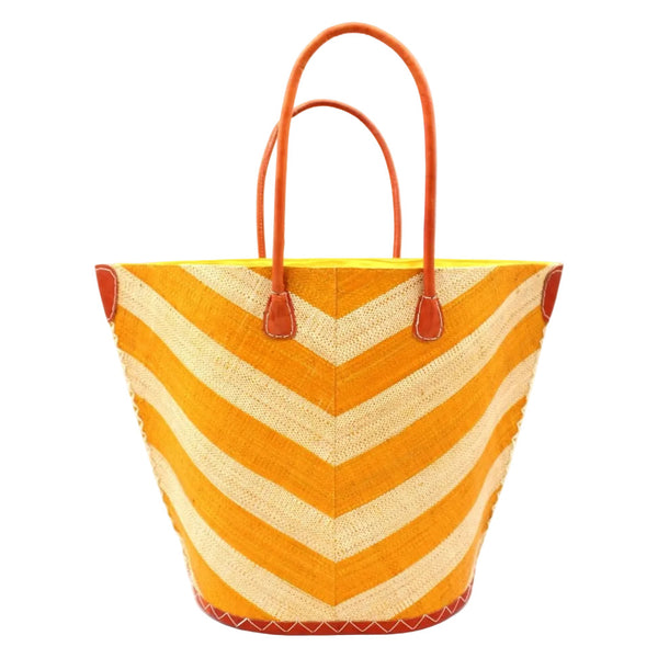 Shebobo: Santa Cruz Straw Tote -  Saffron
