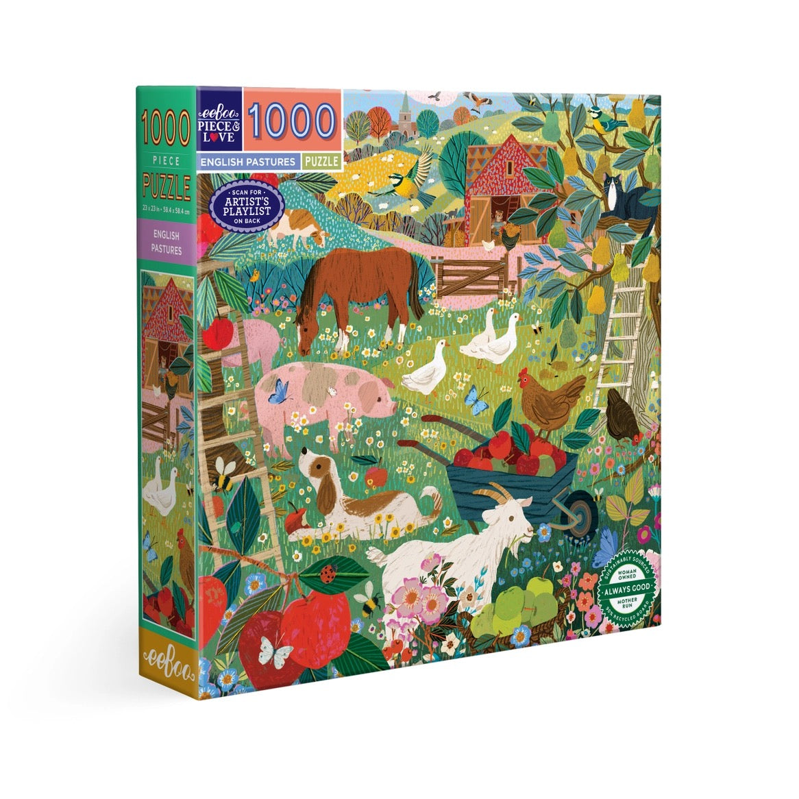 eeBoo: English Pastures 1000pc puzzle