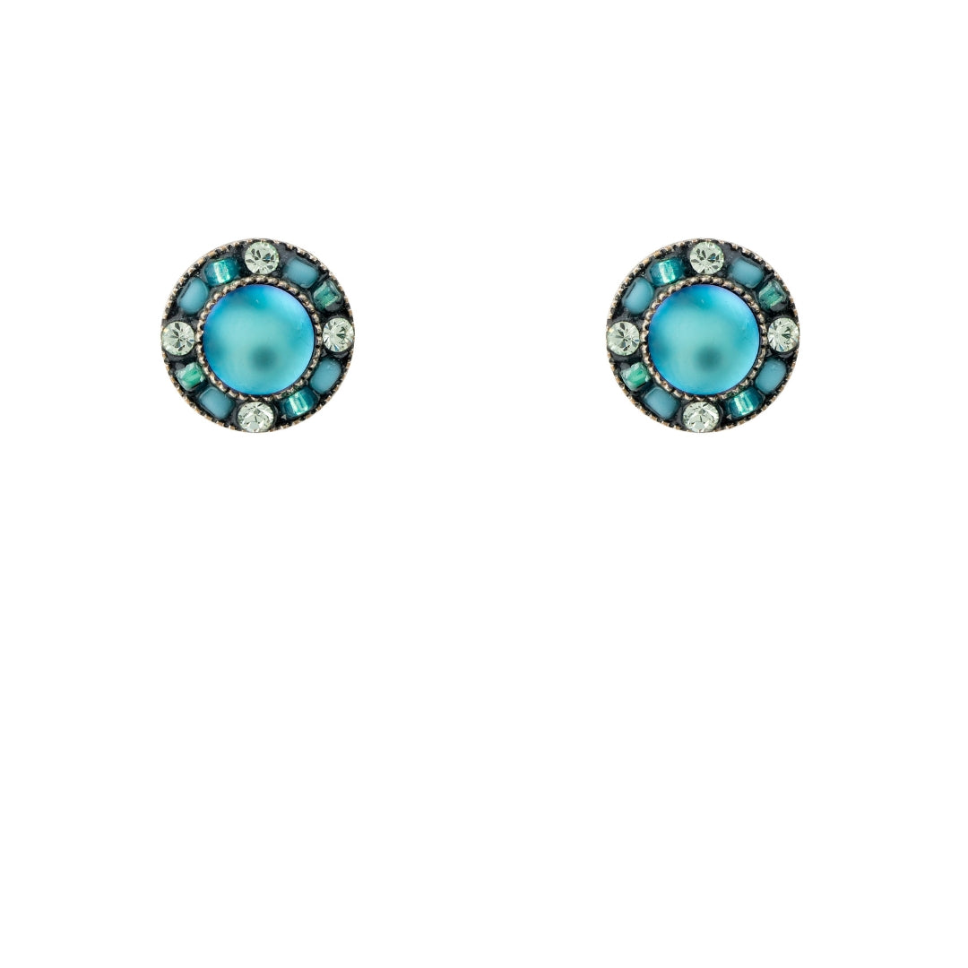 Firefly: Round Stud Earrings (E1132) Aqua