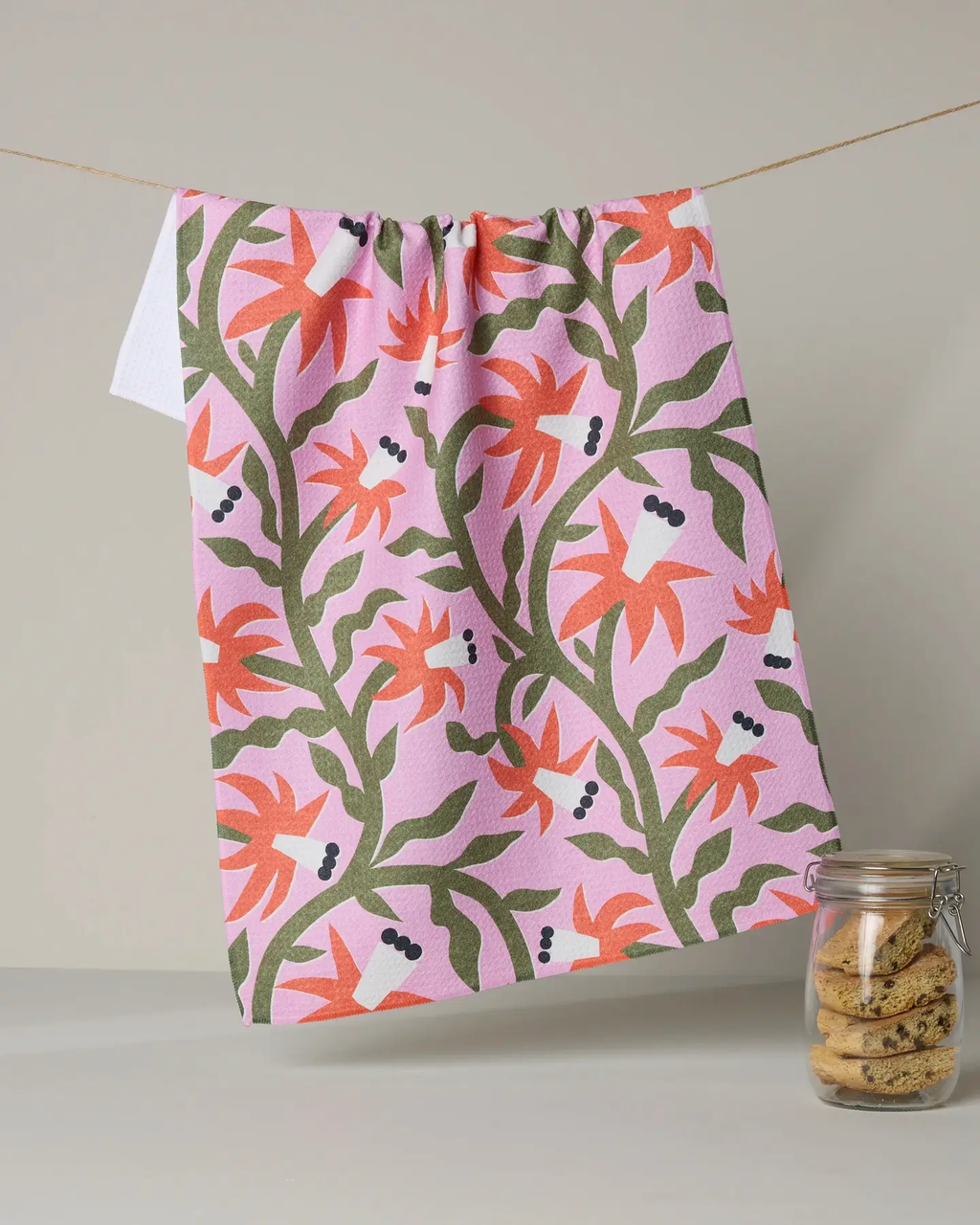 Geometry: Graphic Flowers Tea Towel
