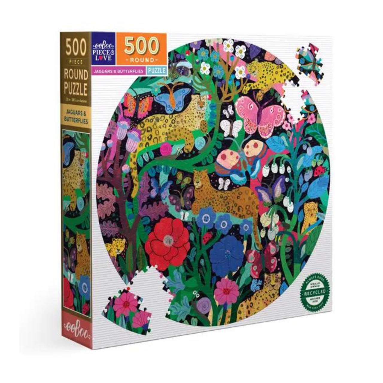 eeBoo: Jaguars & Butterflies 500pc Puzzle