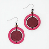 Sylca: Circle Cut-Out Earrings, Magenta