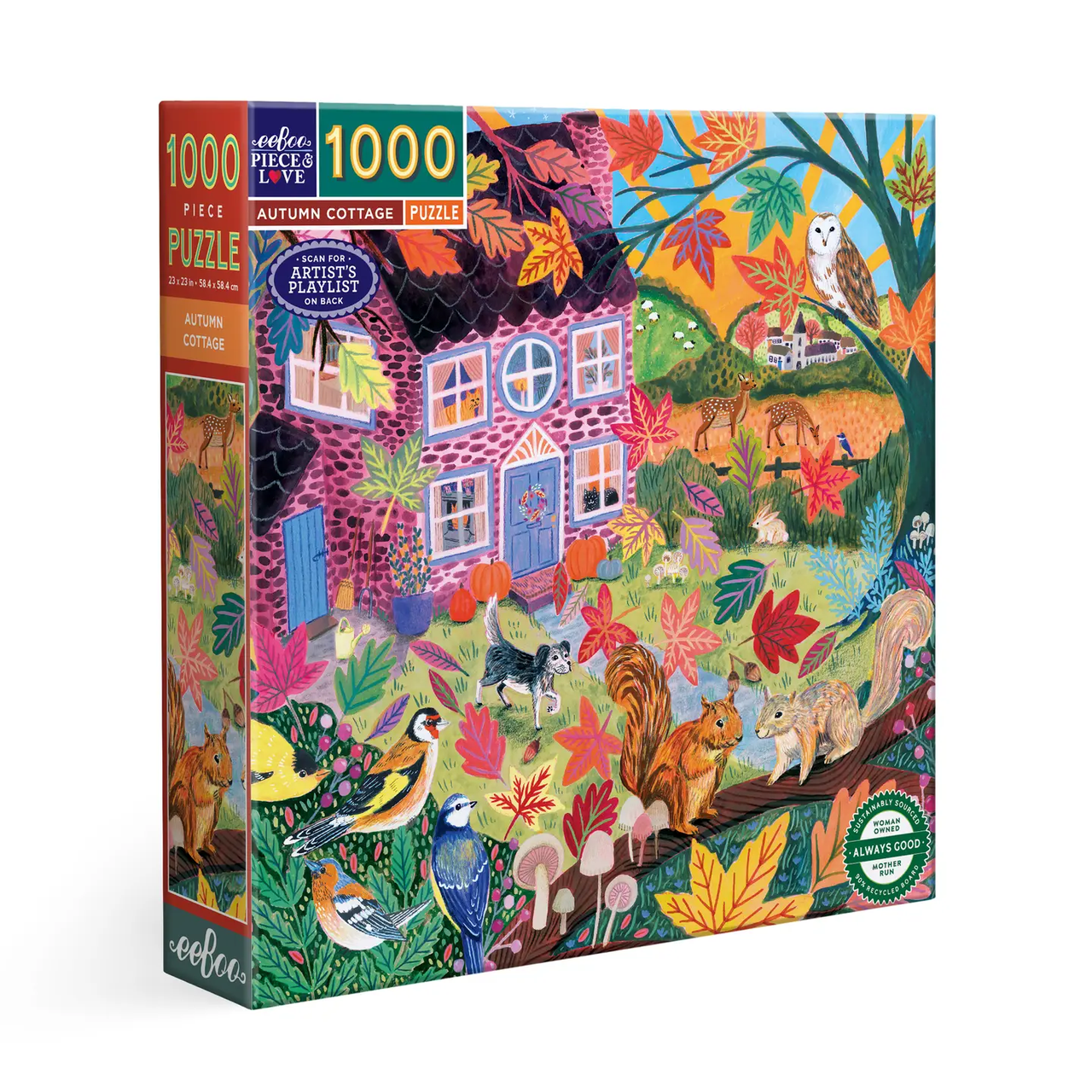 eeBoo: Autumn Cottage 1000pc puzzle