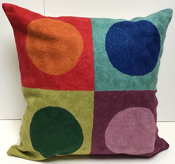 Natural Habitat: Chain stitch pillow & insert, Kandinsky