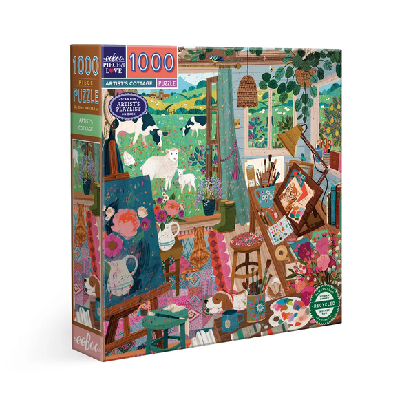 eeBoo: Artist's Cottage 1000pc puzzle