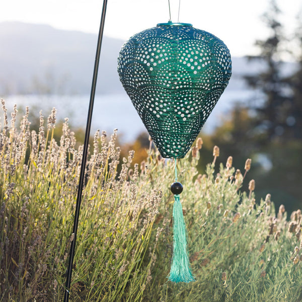 Allsop: Stella Tassel 29.5" Balloon Solar Lantern, Jade