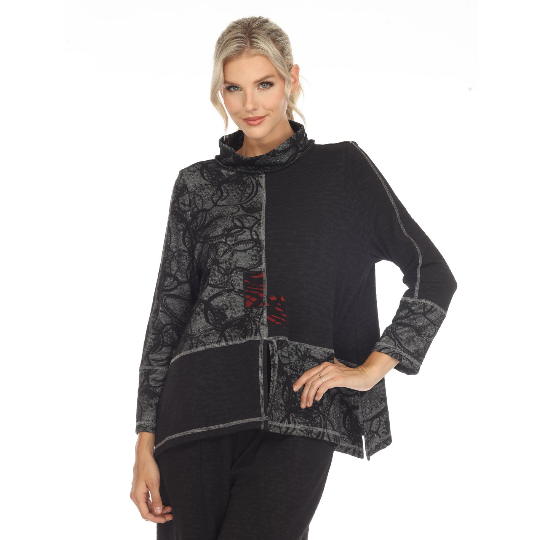 Moonlight: Touch of Red Sweater Top (3691)