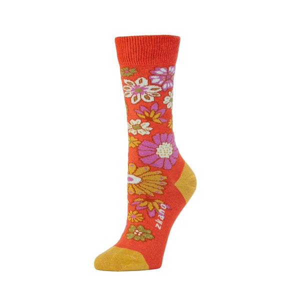 Zkano: Autumn Blooms Crew Sock (M)