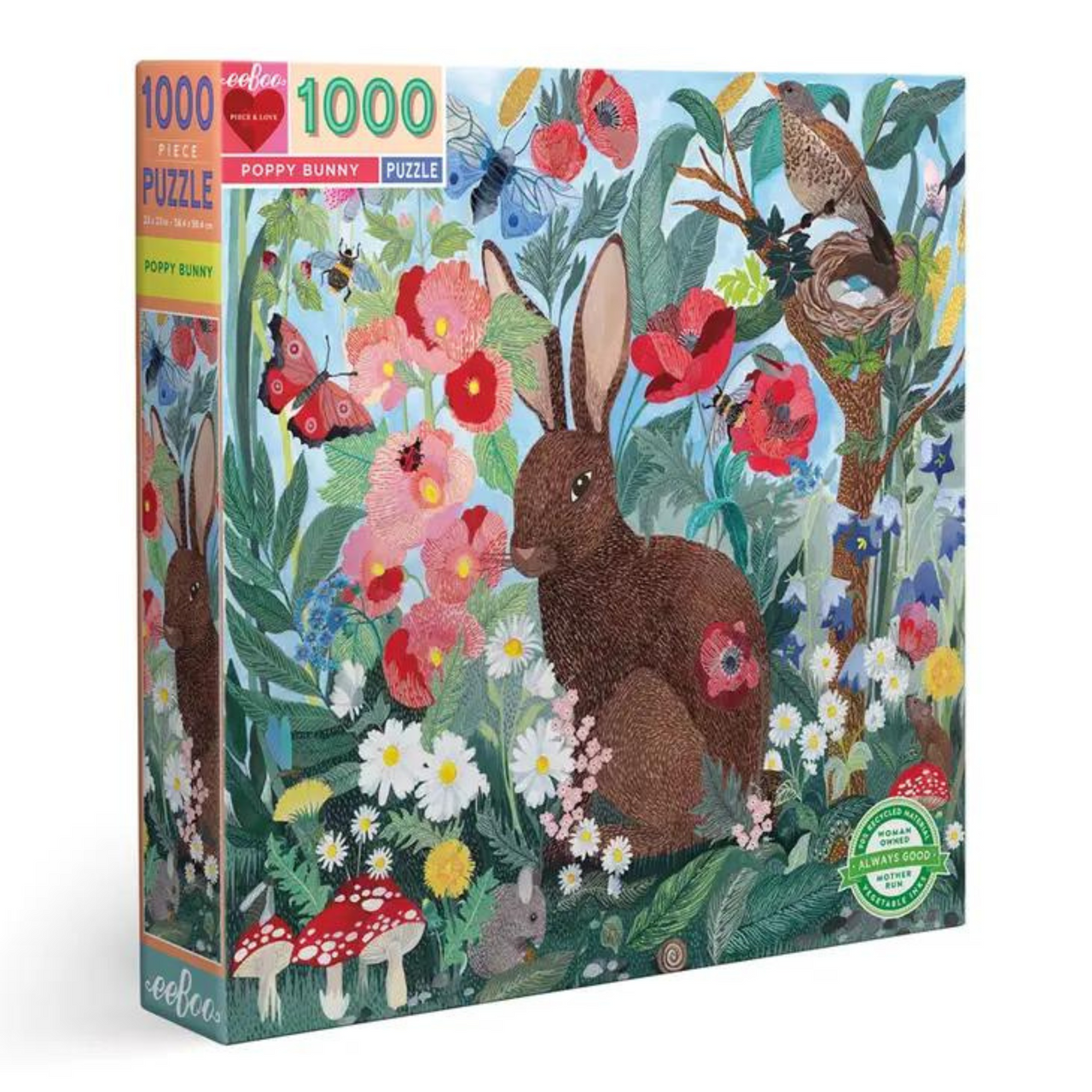 eeBoo: Poppy Bunny 1000pc Puzzle