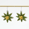 Sylca: Amaya Flower Earrings, Olive