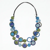 Sylca: Circle Cut-Out Necklace, Blue
