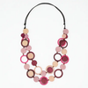Sylca: Circle Cut-Out Necklace, Magenta