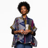 Yaza: Wool Poncho, Blue Mosaic