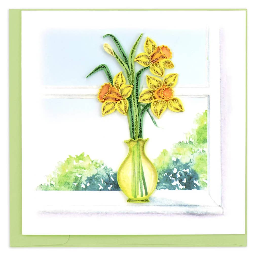 Quilling Card: Daffodil Vase