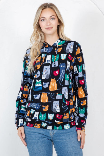 LA Soul: Cat Pullover Hoodie Black