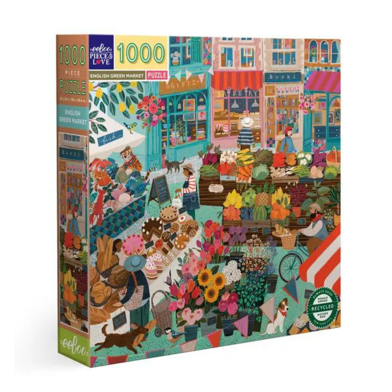 eeBoo: English Green Market 1000pc Puzzle