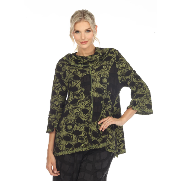 Moonlight: Green Swirl Sweater Top (3633)