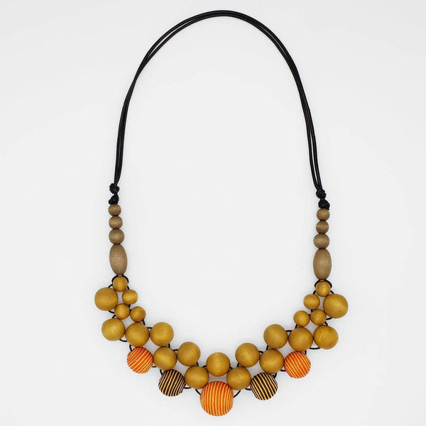 Sylca: Audrey Necklace, Orange Wood