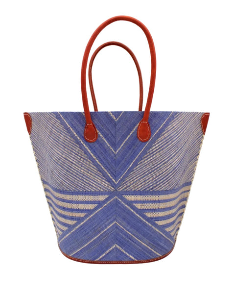 Shebobo: Denim Large Straw Tote Bag